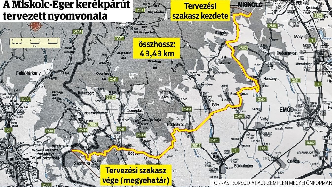 HEOL - Több mint három milliárdba kerülhet a bükkaljai kerékpárút