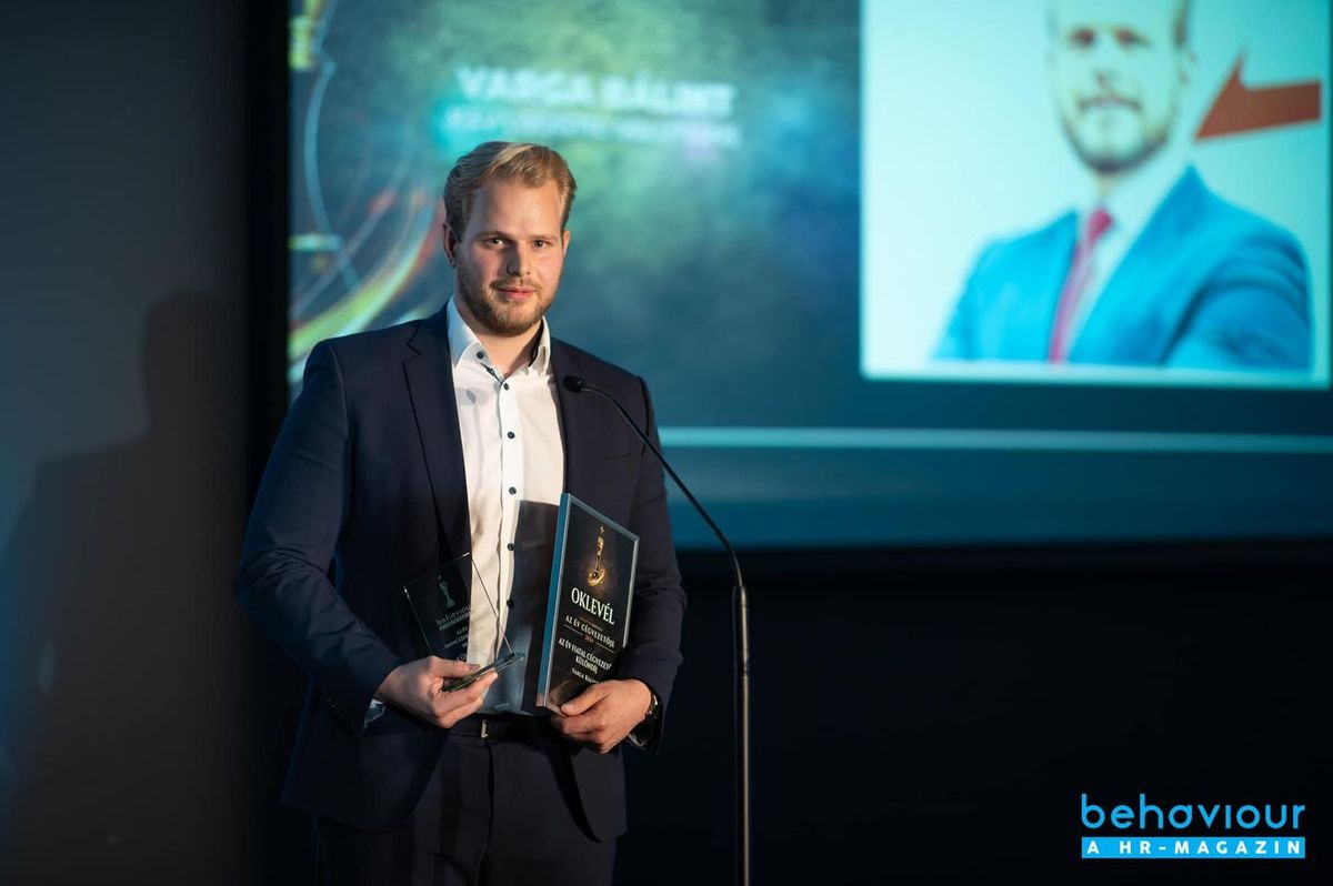 Az év fiatal cégvezetője díjat vehette át a markazi cég ügyvezetője, Varga Bálint
