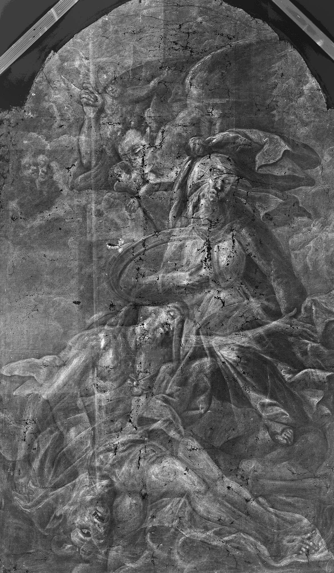 Szent Mihályt ábrázoló festmény került elő a Nagy-Eged-hegyi káponában