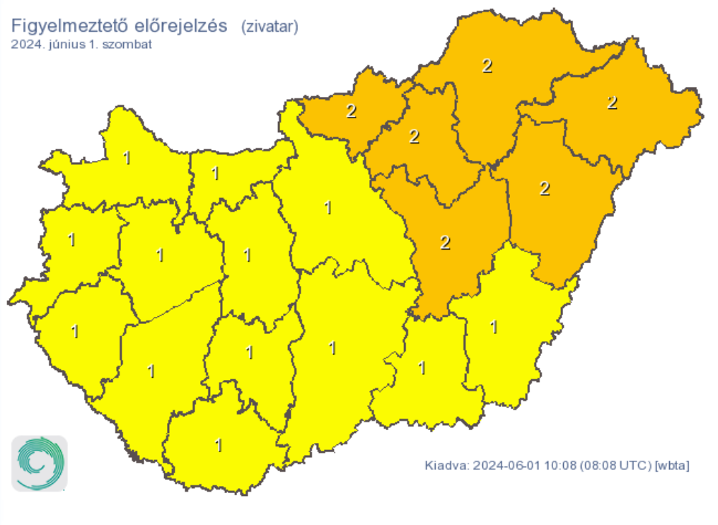 Másodfokú figyelmezetetés van érvényeben Heves vármegyére