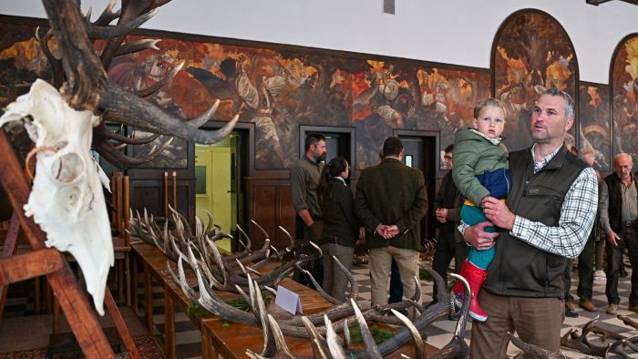 Hullajtott agancsok kiállítása Parádfürdőn