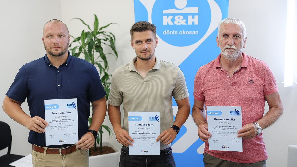 Az év tesitanára szavazás idei győztesei: Terenyei Ákos (balról), Somodi Bálint és Kovács Attila