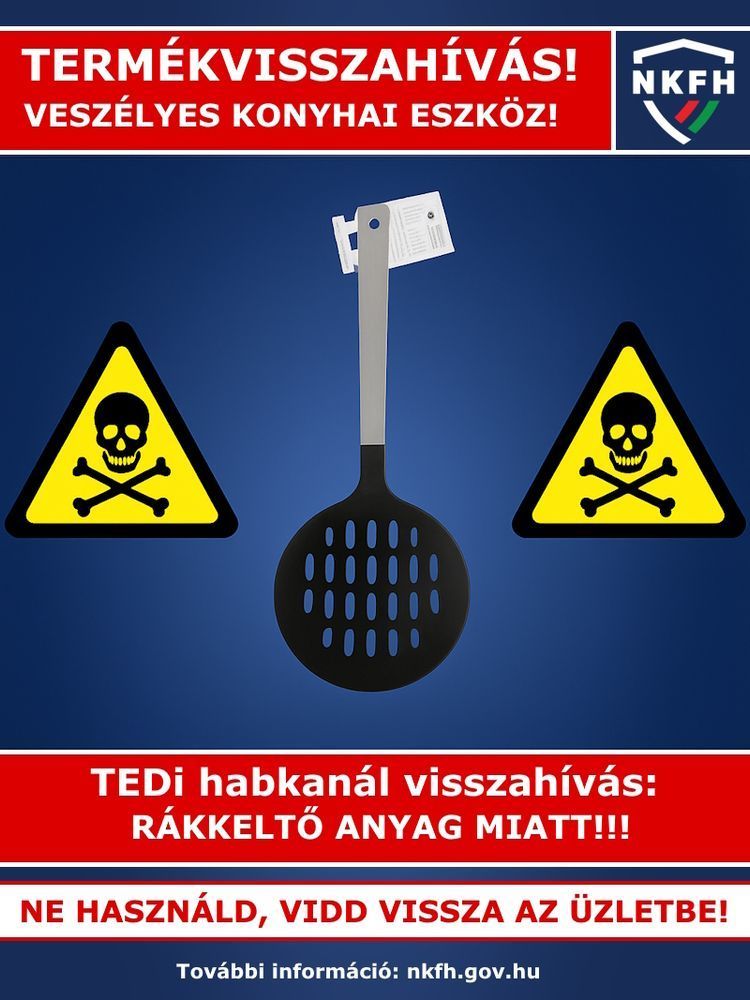 termékvisszahívás, habkanál