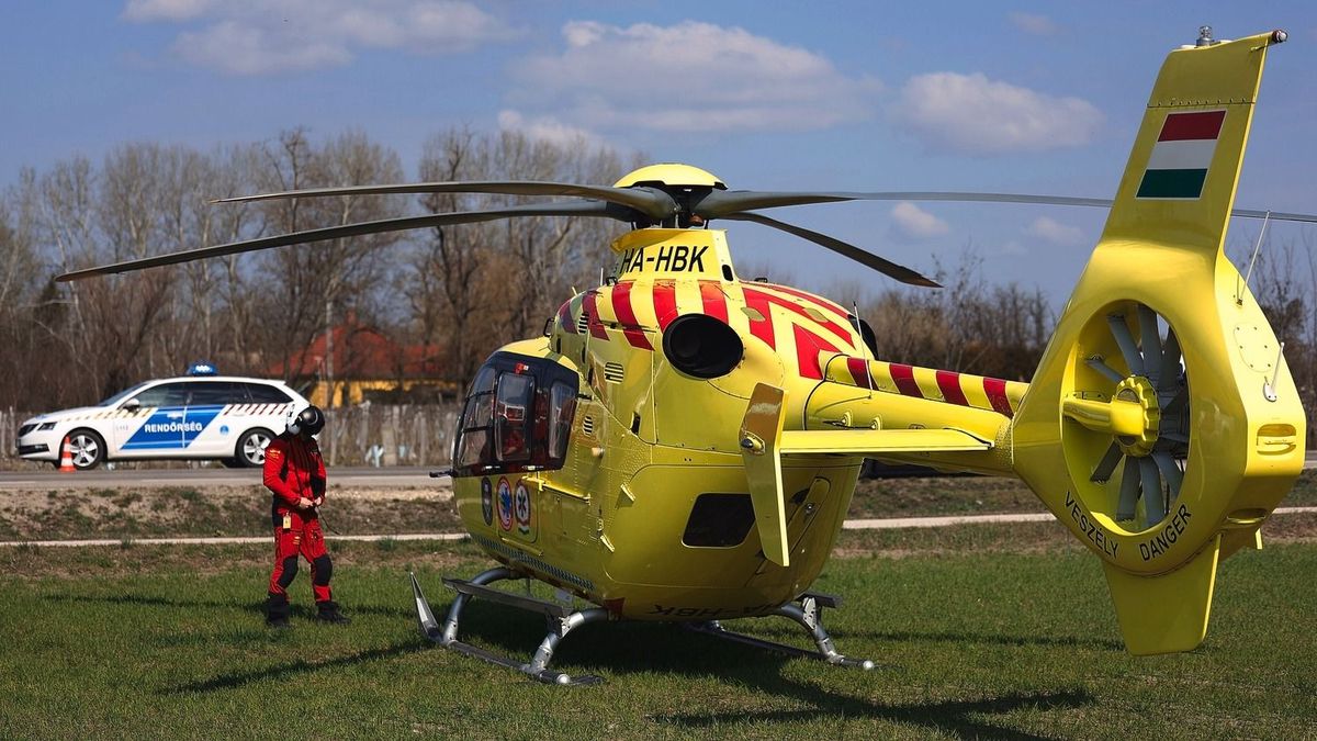 Súlyos baleset történt a hatvani Boschban, mentőhelikopter vitte kórházba a férfit