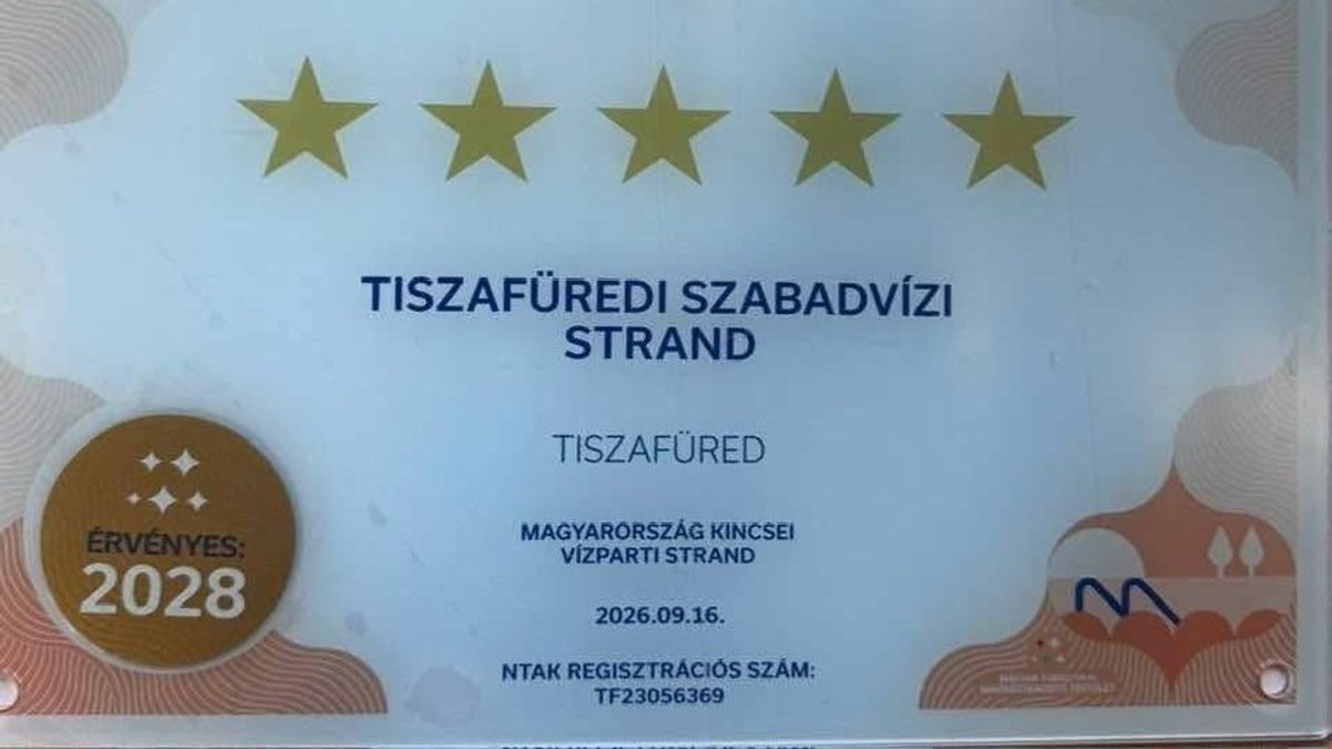 Ötcsillagos minősítésben részesült a tiszafüredi strand